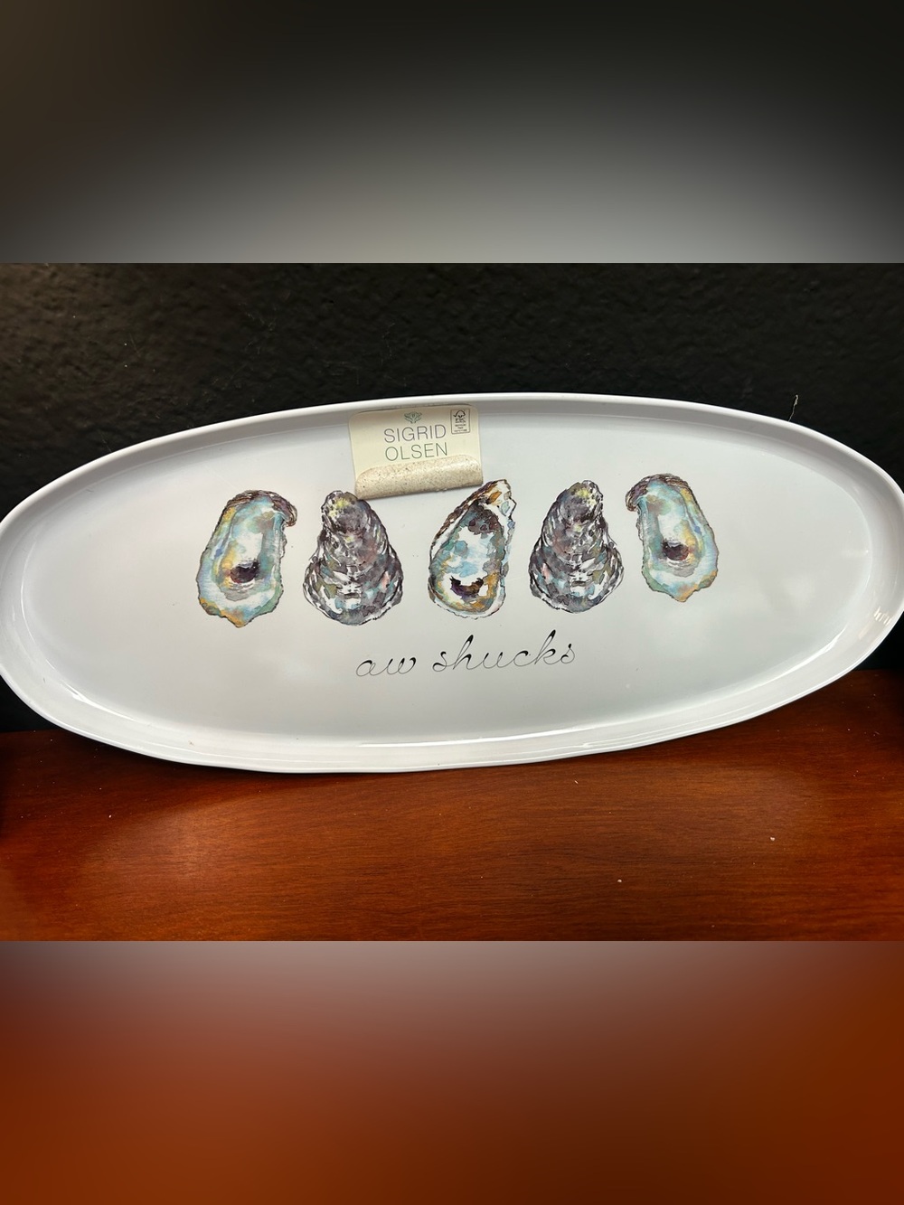 SIGRID OLSEN Decorative Oyster Platter Melamine Oyster Aw Shucks NWT